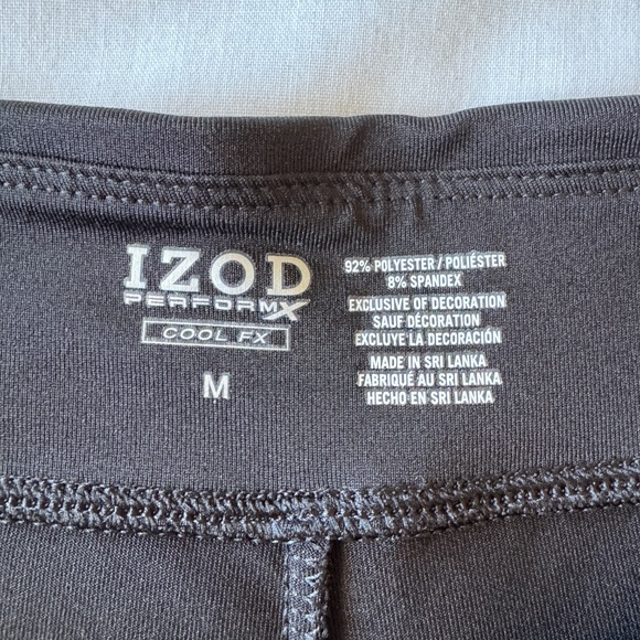 Izod Performx Women's Athletic Capri Yoga Pant Leggings Black Medium Stripe - Picture 4 of 12